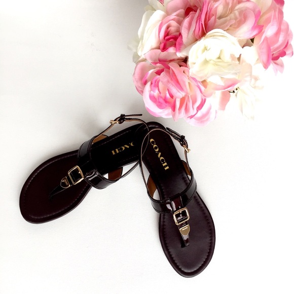 SALE New COACH Cassidy Leather Sandals - Picture 7 of 8